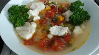 Super Healthy Fish Soup featuring Haddock and homemade Shrimp Broth