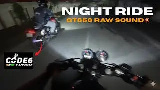 Continental Gt650 Night ride 💥 CODE6 Tuned Full system Exhaust 🔥
