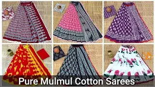 Pure Mulmul Cotton Sarees | Wholesale Rate | Cod Available 👍 Only 480 | #mulmulcottonsarees 