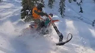 KTM 300SX Snowbike in Action