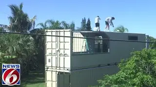 Brevard County meets homeowner stacking shipping containers in back yard