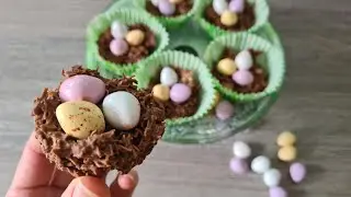 Shredded wheat Easter chocolate nests