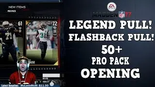 LEGEND PULL! FLASHBACK PULL! 50+ PRO PACKS RIPPED! | Madden 17 Ultimate Team Pack Opening