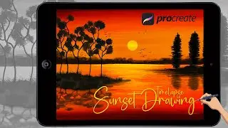 SUNSET DRAWING MENGGUNAKAN PROCREATE IPAD | DRAWING DIGITAL PROCREATE IPAD