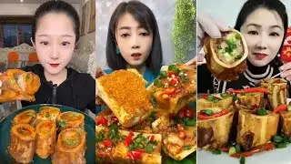 Chinese Food Mukbang Eating Show | Red beef bone marrow | Beef Bone Marrow Challenge #367