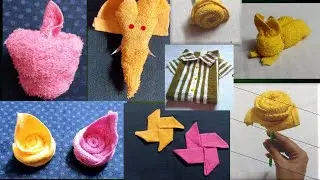 16 easy and cute towel folding ideas || Napkin folding || hanky craft
