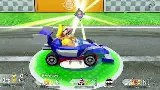 Super Mario Party Jamboree Roll 'em Raceway Peach vs Daisy , Wario & Waluigi
