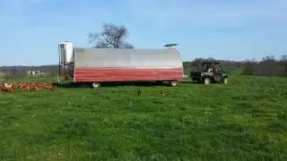 Pastured hens moving with mobile coop - Part 1