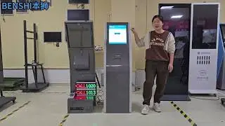 #englishspeaking 17 Inch Floor Stand Hospital Bank Self Queue Management Kiosk Touch Screen