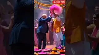 Trump & Putin enjoying Holi Festival in India | ai generated video | holi celebration Trump & Putin