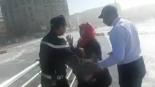 Tsunami big wave attack people casablanca morocco