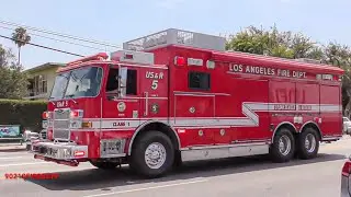 LAFD Station 5 Responding: Light Force 5, USAR 5, Engine 5, & Rescue 5