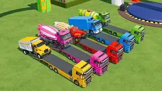 ТРАНСПОРТИРОВКА ЦВЕТНОГО САМОСВАЛА КРАЗ, АВТОМАШИНЫ SCANIA В ГАРАЖ НА БОРТОВОМ САМОСВАЛЕ