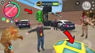 Rope Hero: Vice Town - (Stone Giant Fight Police Man)Mutant with Monster Truck - Android Gameplay HD