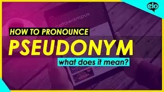 How To Pronounce Pseudonym  |  With Definition or Examples