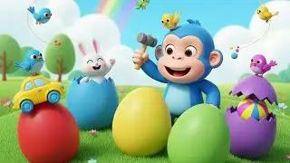 Five Color Eggs Counting Song 🥚🌈 | Monkey & Sparrows | Learn Numbers 1&ndash;5 | Kids Rhyme