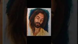 Jesus Realistic Painting &hearts;️#jesus #drawing #shorts #colors #art #viral