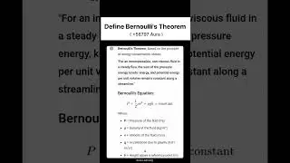 Bernoulli's Theorem, based on the principle of energy conservation, states-'For an incompressible.