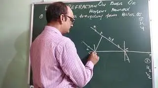 law of refraction on the basis of HUYGEN'S PRINCIPLES
