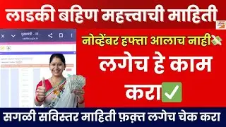 नोव्हेंबर हफ्ता आलाच नाही💸लाडकी बहिण महत्त्वाची माहिती|Ladki Bahin November Hafta Update|Online