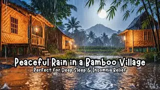 Rain Sounds in an Indonesian Bamboo Village 🌧️ | Tropical Night Ambience for Sleep & Relaxation