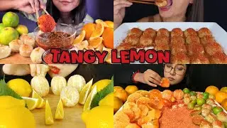 Tangy & Spicy Lemon mukbang compilation| 2x speed ASMR Eating show