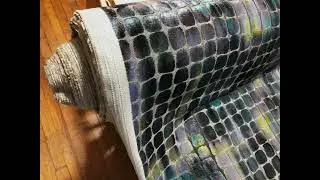 Pattern Mica in Sea glass Geometric Cut Velvet home decor fabric