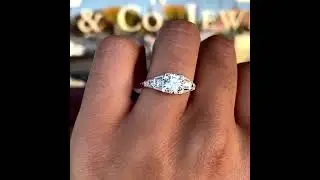 Ginette 1930s Round Diamond Engagement Ring | Art Deco White Gold