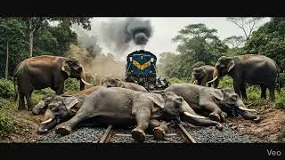 Tragedy in Assam: 7 wild elephants killed by a high-speed train while crossing tracks in India.