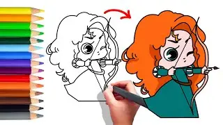 How To Draw Princess Merida ? from Brave step by step