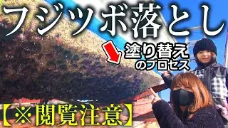 #10 【閲覧注意】フジツボの上に海藻!? 大量に付着したフジツボを除去して船底塗料を塗り替えるプロセス。