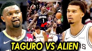 Galit na galit si Zion kulang ang isang POSTER DUNK kay Wemby, Block Party ni Wembanyama!