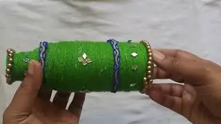 DIY Glass Bottle crafts/Glass bottle flower vase/wollen thread crafts/Home decor with Glass bottle