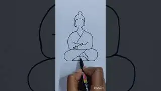 How To Draw Lord Buddha | Buddha Drawing Easy #art #drawing #trending #viral #shorts