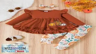 Baby Girl 2pcs/Set Pumpkin Pattern Casual Long Sleeve Top & Floral Pants Review