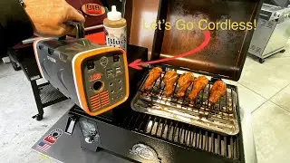 Running a Pellet Grill on a Battery!/ Specstar and The Pitboss Portable Pellet Smoker / Chicken Legs