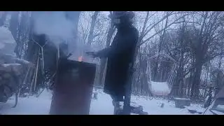 13 degrees, Wind Chill 0, Wind 15mph, Snow Fall Over a Foot, 100% OFF GRID,  PUSSIES NEED NOT APPLY!