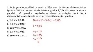 CIRCUITOS ELÉTRICOS - ASSOCIAÇÃO DE GERADORES/RECEPTORES ELETRICOS - EXERCÍCIOS - PROF. RIBEIRO