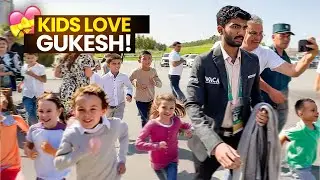 Uzbekistan Kids LOVE Gukesh! | FIDE Grand Swiss 2025