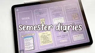 FREE customize digital monthly and weekly planner✨ | Plan semester diaries with me