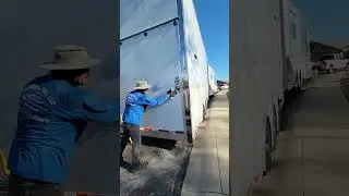 We gave this motor and trailer a wash ,polish, wax and removed mosquitoes from the front. 
