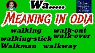 walking, walking-stick, Walkman, walk-out, walk-over, walkway Meaning In Odia & English