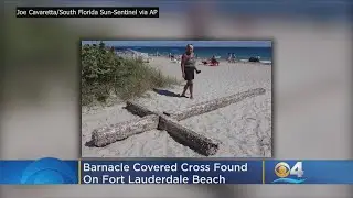 Spiritual Find As Barnacle-Covered Wooden Cross Washes Ashore In Fort Lauderdale