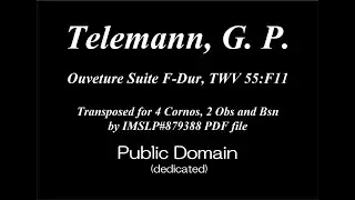 Telemann, G. P. _ Ouverture Suite F-Dur, TWV 55:F11[4 Corns, 2Obs, Bsn]