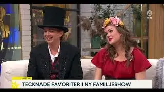 Fr&aring;n Aladdin till Elsa i Nyhetsmorgon - intervju Joel Adolphson och Sandra Kassman