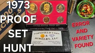 HUNTING FOUR 1973 PROOF SETS - ERROR & A VARIETY FOUND #dwcnc #money #proof #coin #penny #quarter
