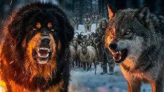 Bushcraft Log Cabin Shelter & Wolf Attack: Survival with My Dog