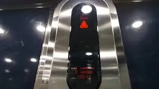 Old modernized Kone traction elevator/lift in IsoKarhu shopping center, Pori
