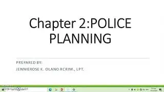 Police Planning- LEA 8 Part 1