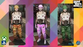 TRAJE CAMUFLADO PARA EL PERSONAJE  MUJER PS4 PS5 XBOX ONE XBOX SERIES GTA V ONLINE